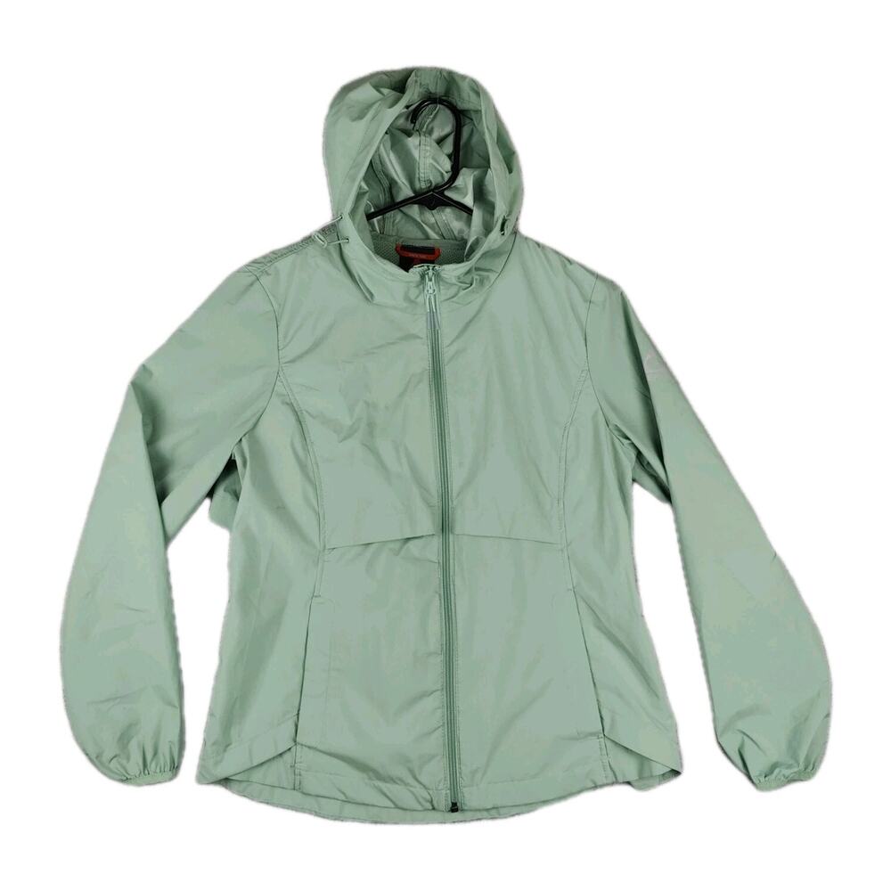 Gerry Windbreaker Jacket Hooded Full Zip Women's Small Green Hoodie Coat Hooded
